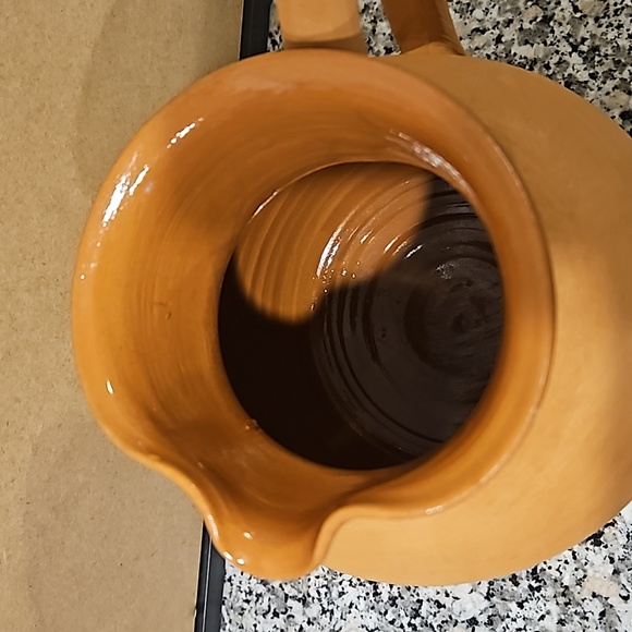 Vintage Clay Pitcher with Sun Design - Picture 3 of 4